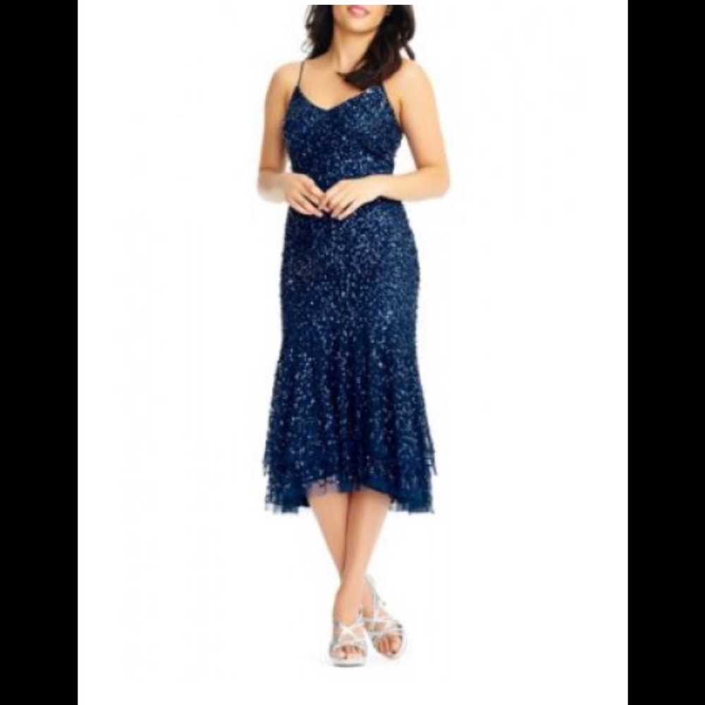 NWT. never worn sequined, Midi, mermaid fit dress